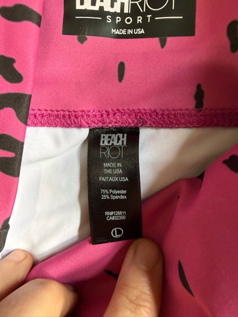 Beach Riot Hot Pink Animal Print Leggings Large - Picture 5 of 5
